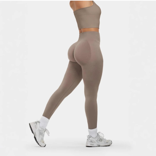 Sømløse sculpt ribbede kontur leggings